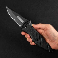 Blackhawk CQD Button Lock Folding Knife -Survivor Gear Shop BH15M311BK.1 62822.1694693974.1280.1280 25085.1694786858
