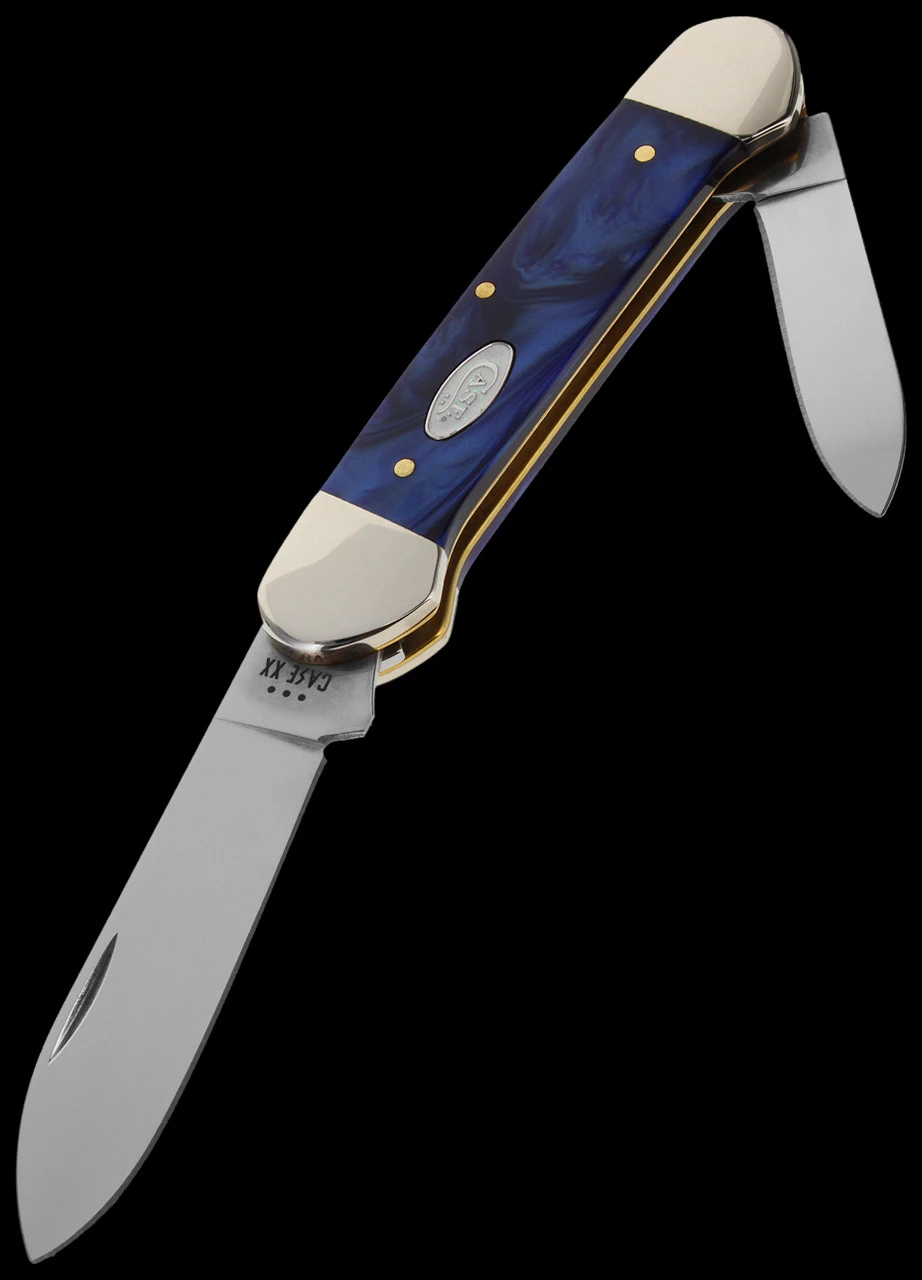 Case Canoe Blue Pearl Kirinite Folding Knife 7 Case Canoe Blue Pearl Kirinite Folding Knife - Image 5