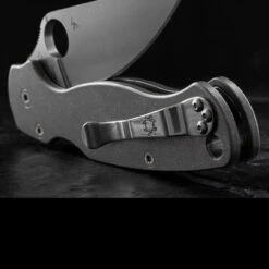 Titech Spyderco PM2 Stone Washed Titanium Scales -Survivor Gear Shop HH SC SW P2.2 78155.1635785472