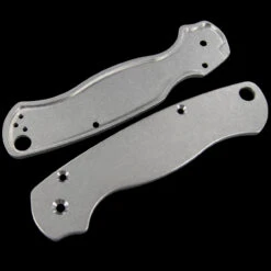 Titech Spyderco PM2 Stone Washed Titanium Scales -Survivor Gear Shop HH SC SW P2 02613.1635785471