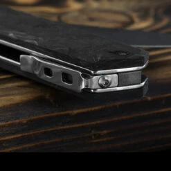 Maserin Silver 410 Fat Carbon Damascus Folding Knife -Survivor Gear Shop MAS410DNdet3 18276.1689327732