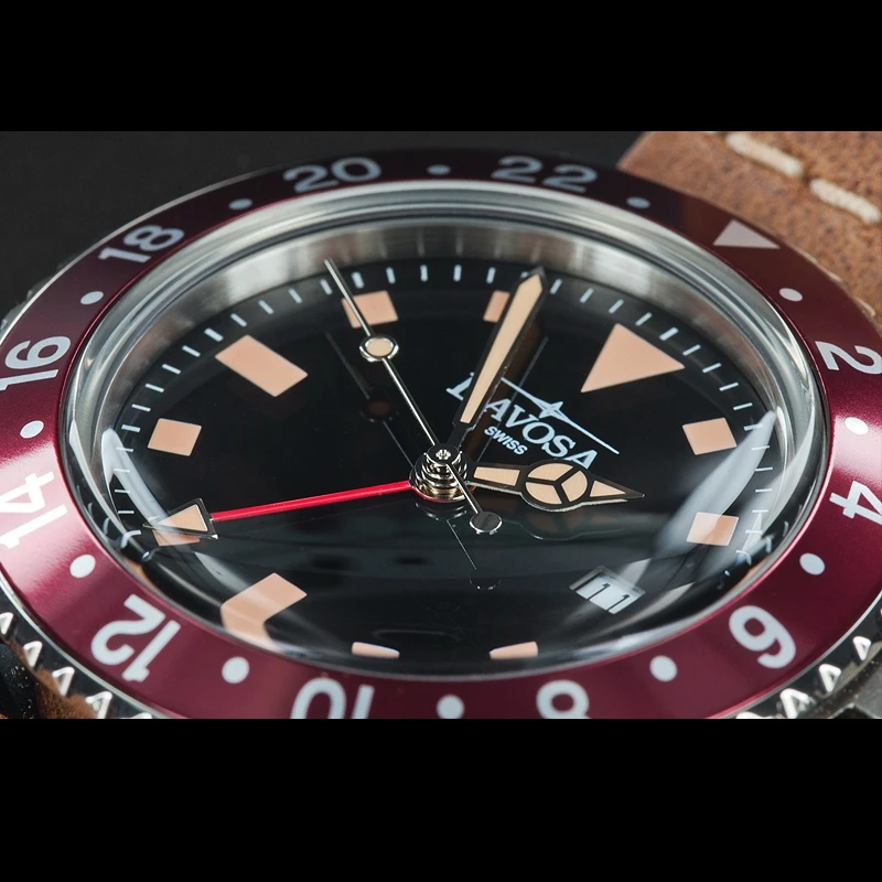 Davosa Vintage Diver Quartz Burgundy 5 Davosa Vintage Diver Quartz Burgundy - Image 3